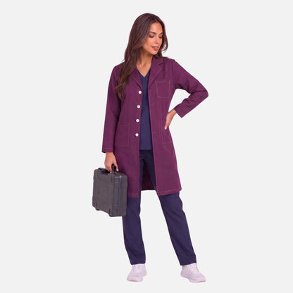Bata Larga Pespunte Mujer | 3 Pockets