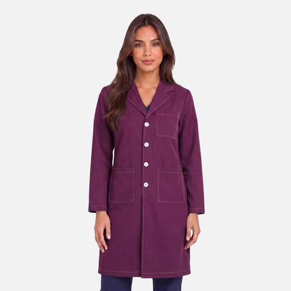 Bata Larga Pespunte Mujer | 3 Pockets