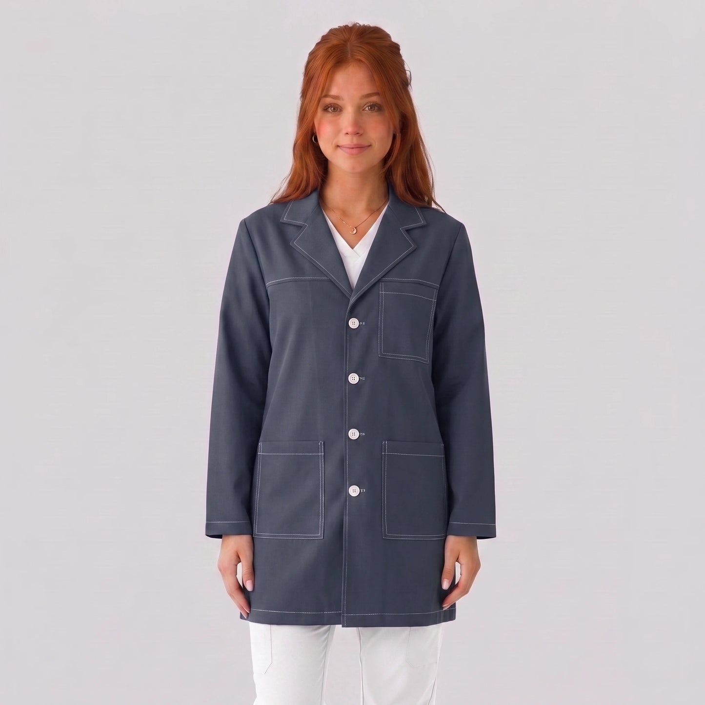 Bata Corta Pespunte Mujer | 3 Pockets