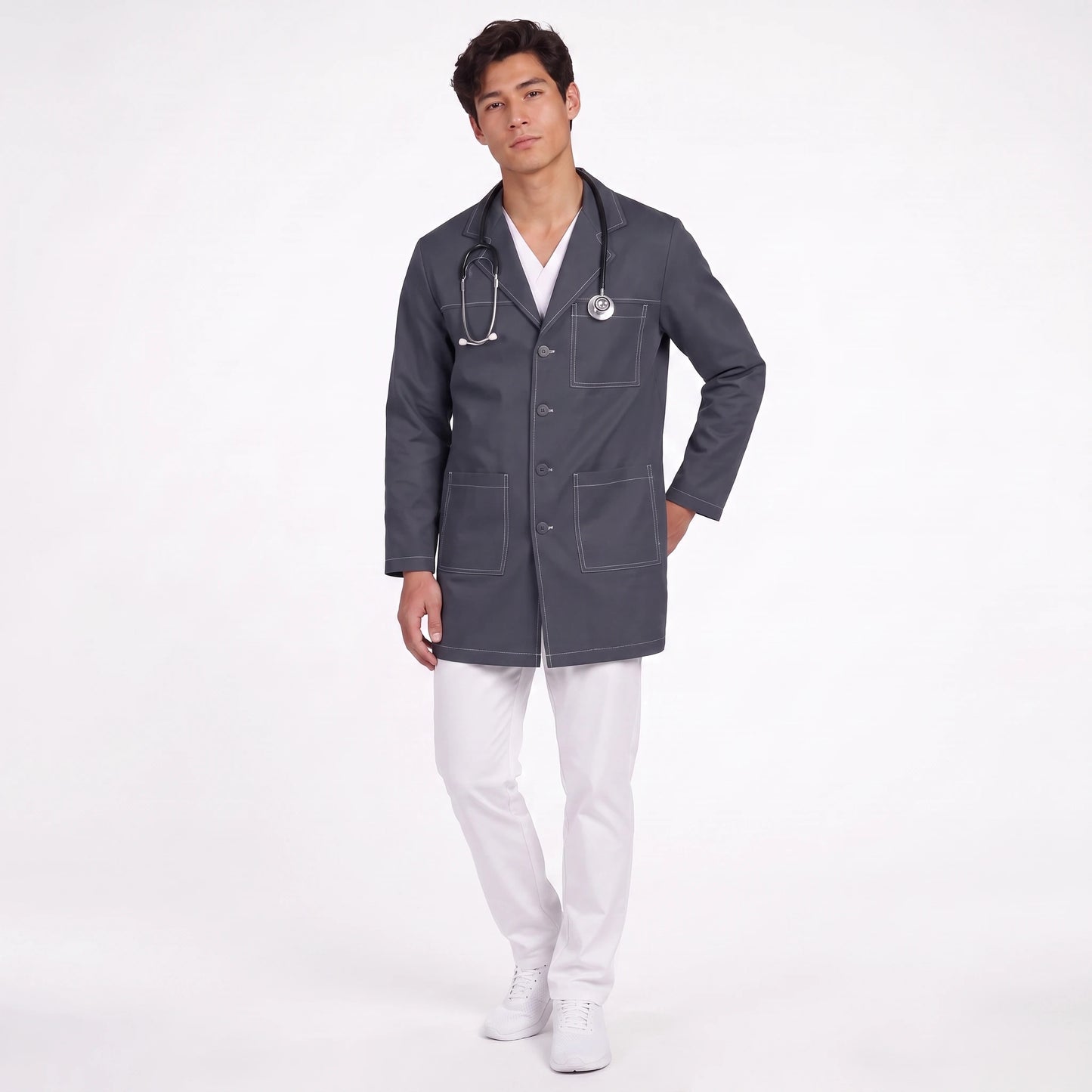 Bata Corta Pespunte Hombre | 3 Pockets