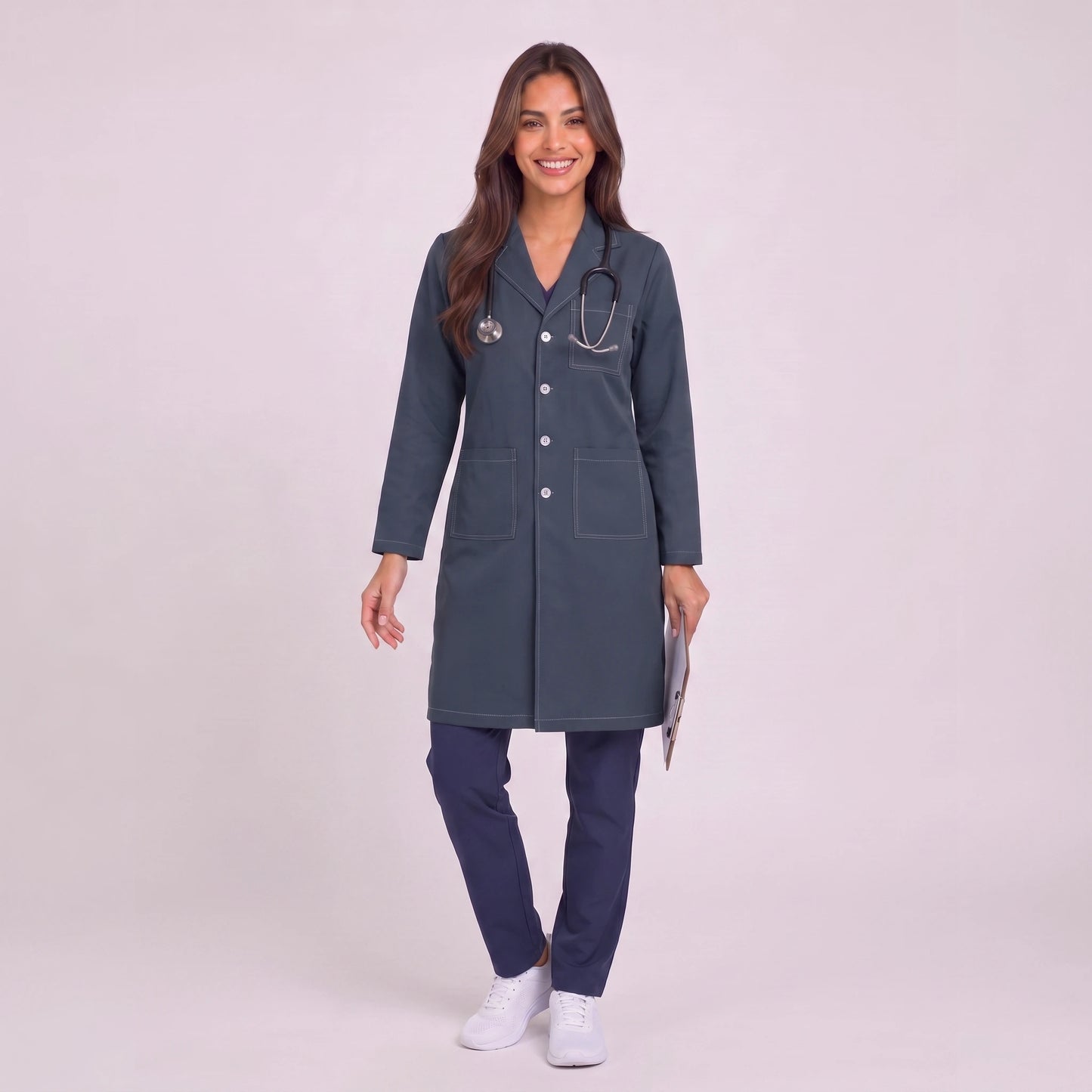 Bata Larga Prepunte Mujer | 3 Pockets