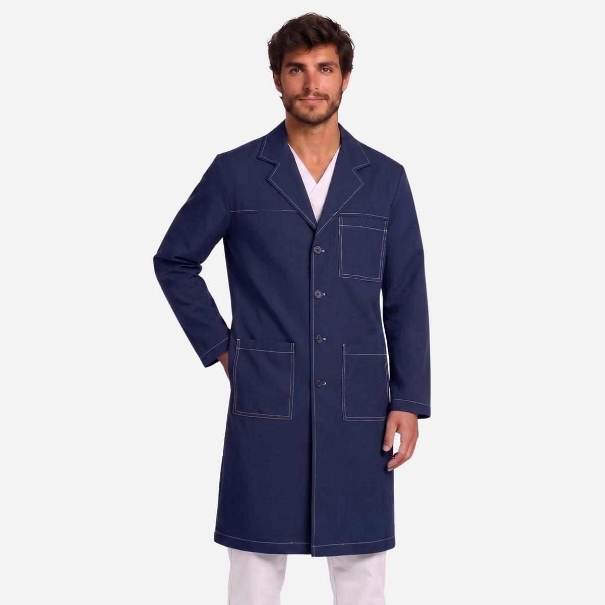Bata Larga Pespunte Hombre | 3 Pockets