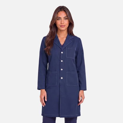 Bata Larga Pespunte Mujer | 3 Pockets