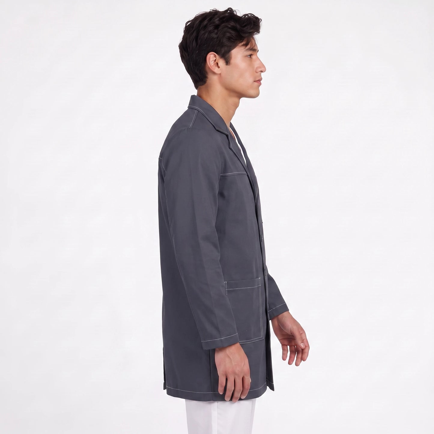 Bata Corta Pespunte Hombre | 3 Pockets