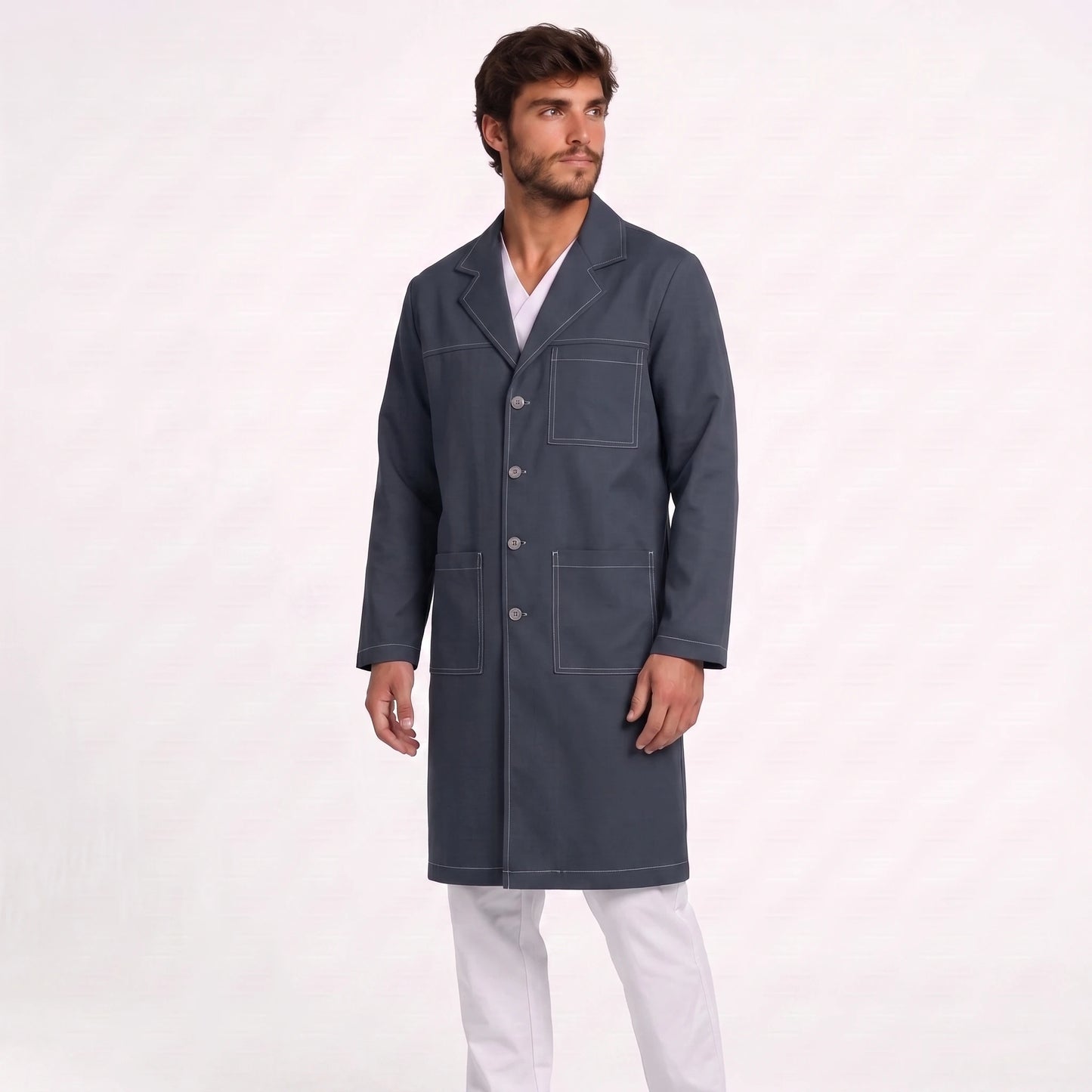 Bata Larga Pespunte Hombre | 3 Pockets