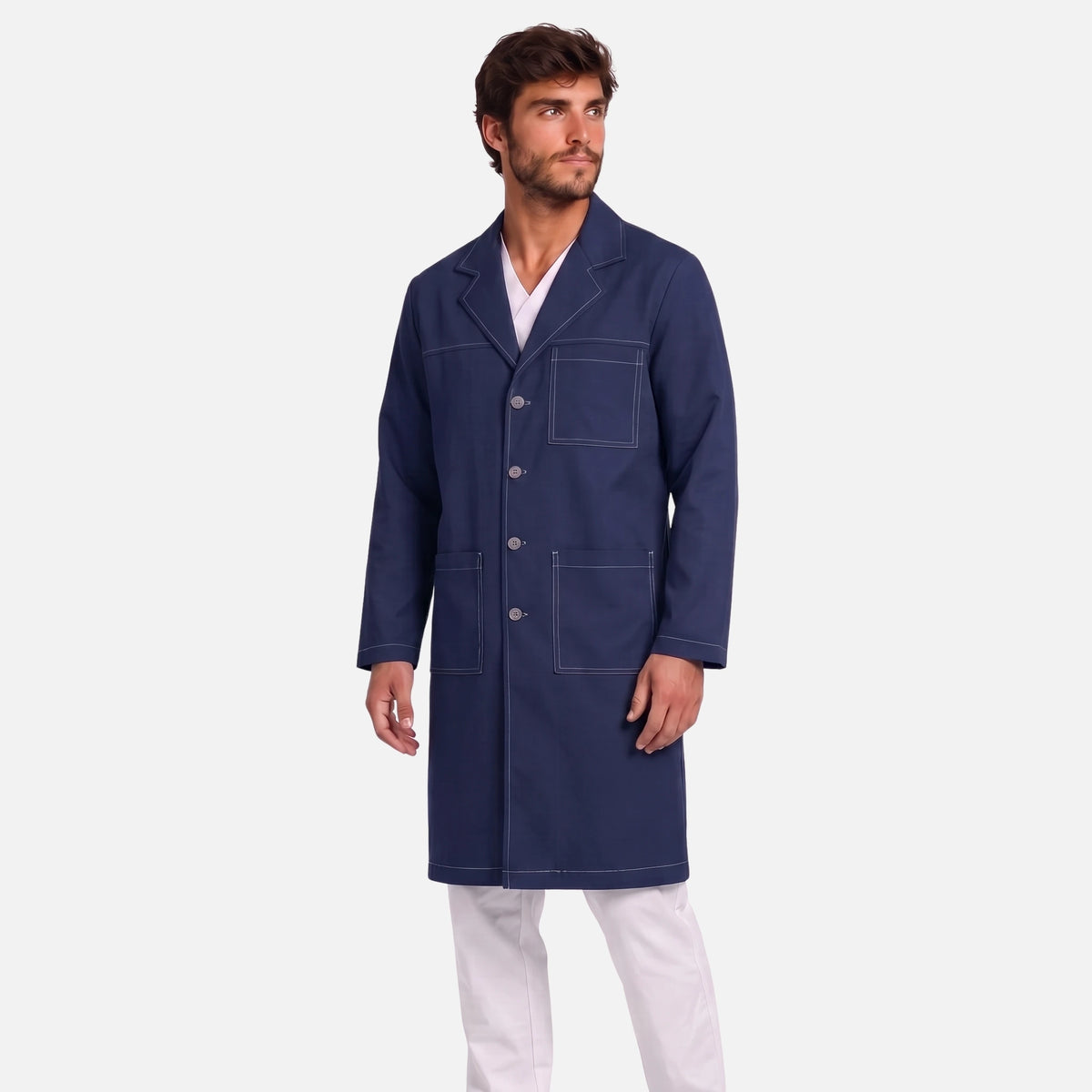 Bata Larga Pespunte Hombre | 3 Pockets