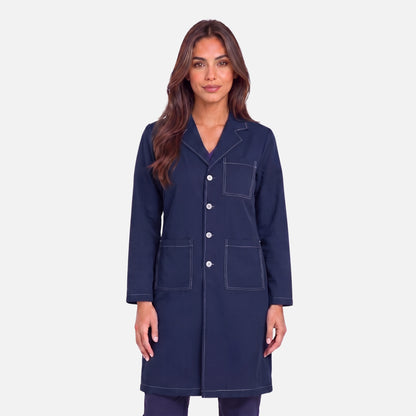 Bata Larga Pespunte Mujer | 3 Pockets