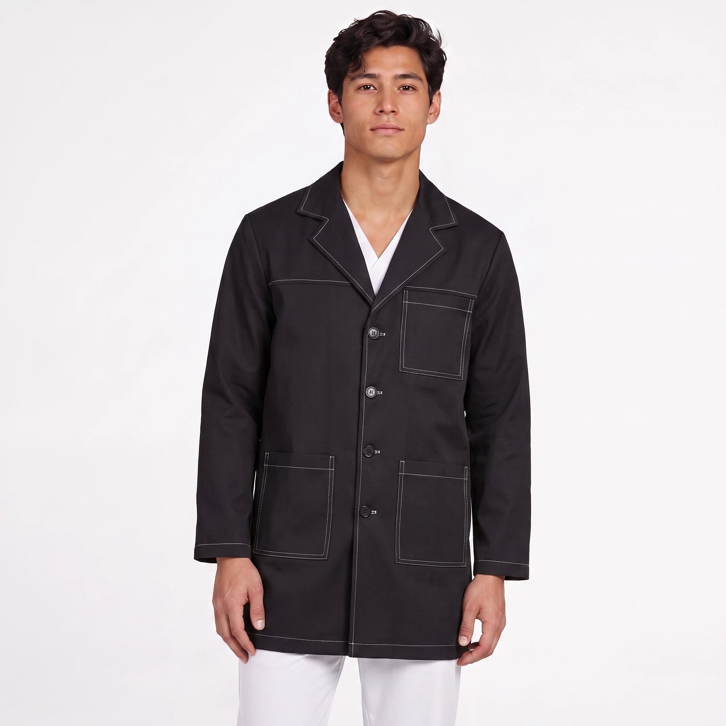 Bata Corta Pespunte Hombre | 3 Pockets