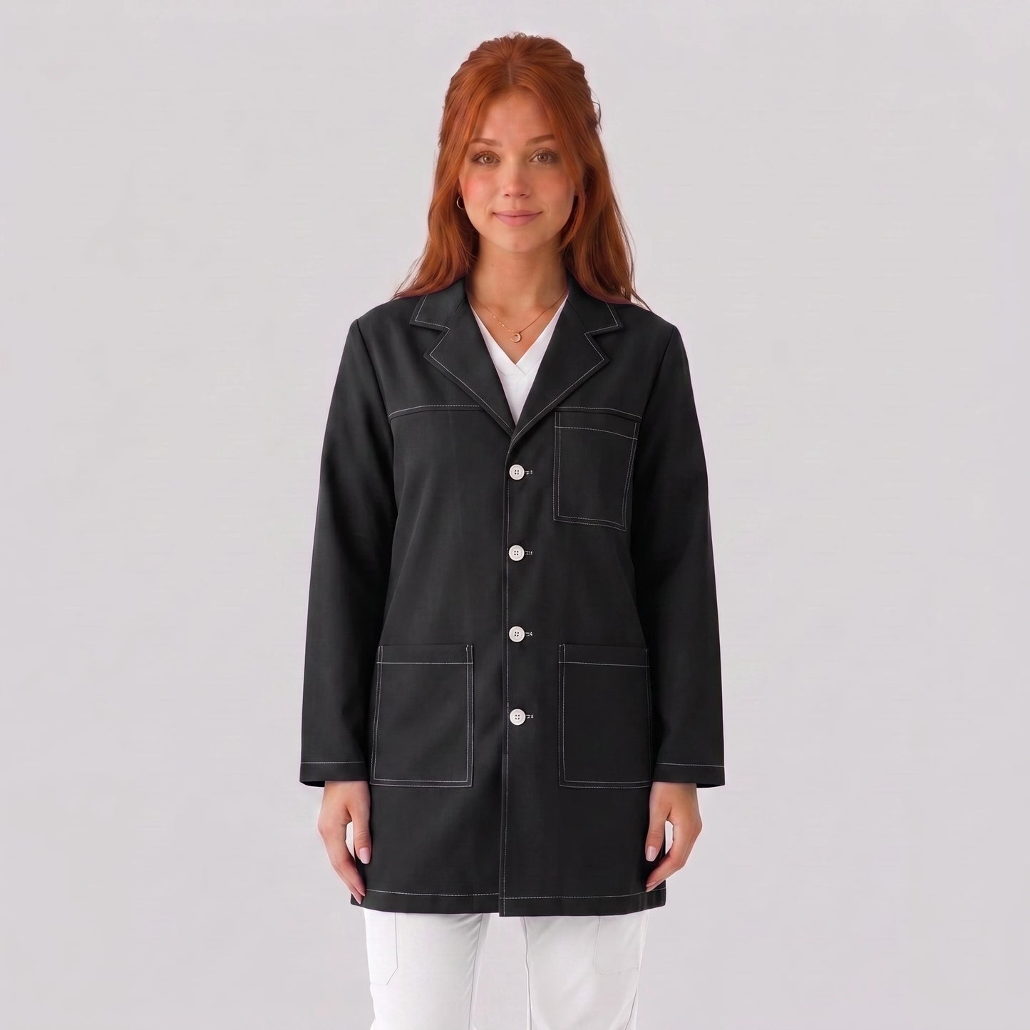 Bata Corta Pespunte Mujer | 3 Pockets