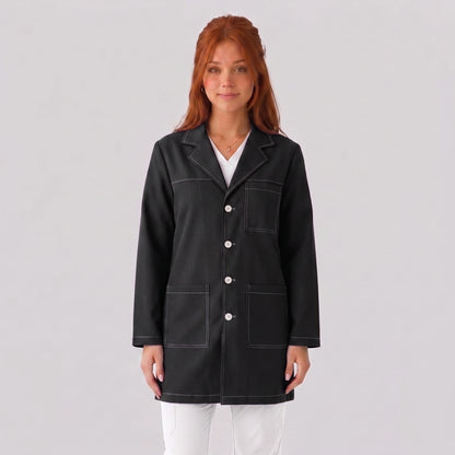 Bata Corta Pespunte Mujer | 3 Pockets