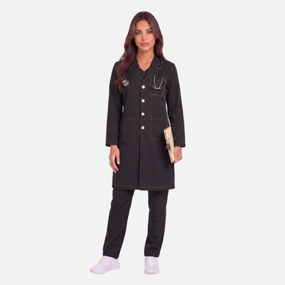 Bata Larga Pespunte Mujer | 3 Pockets