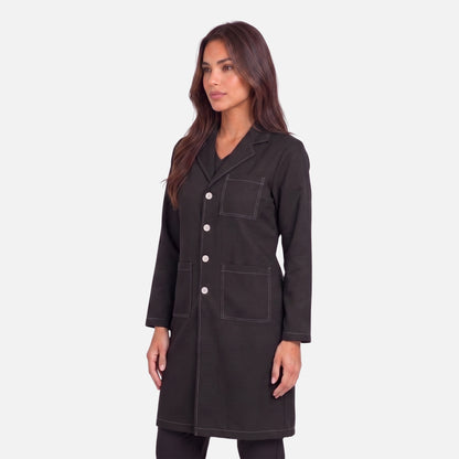 Bata Larga Pespunte Mujer | 3 Pockets
