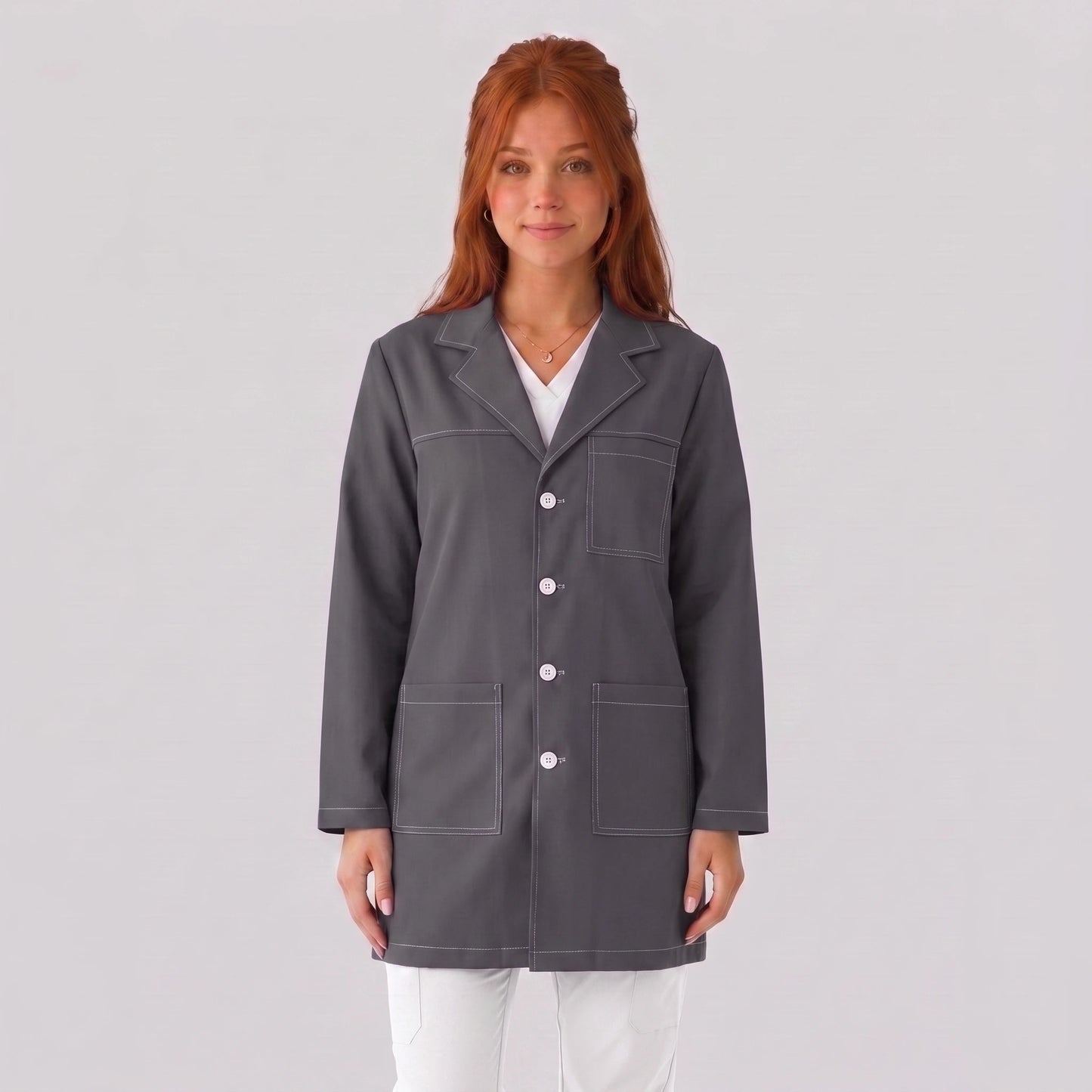 Bata Corta Pespunte Mujer | 3 Pockets