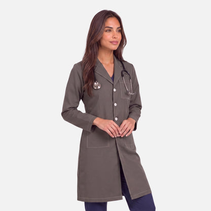 Bata Larga Pespunte Mujer | 3 Pockets