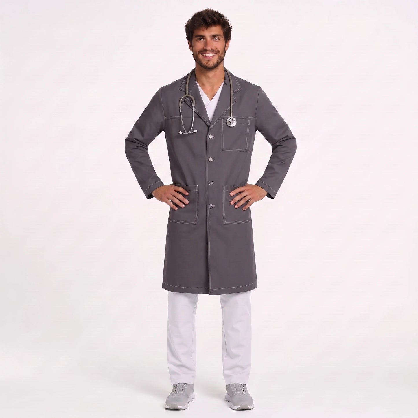 Bata Larga Pespunte Hombre | 3 Pockets