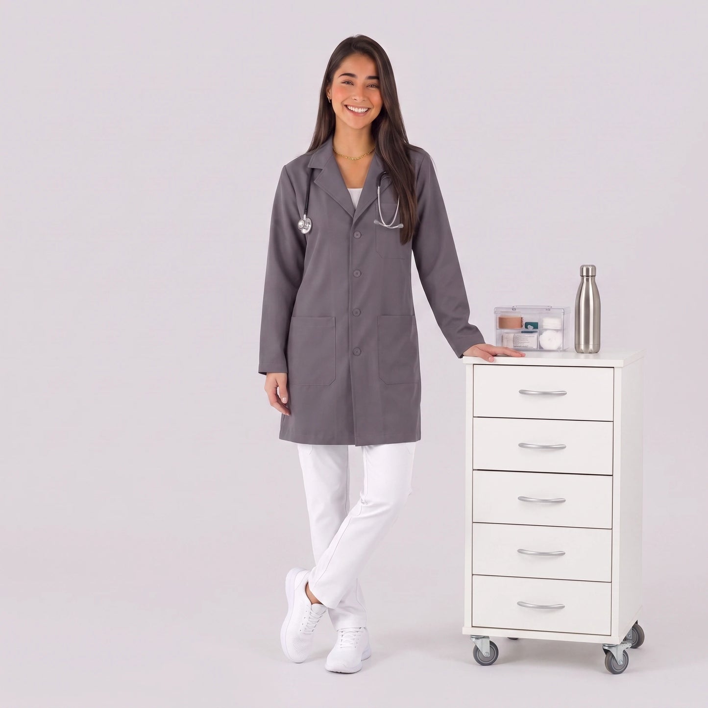 Bata Corta Essential Mujer | 3 Pockets