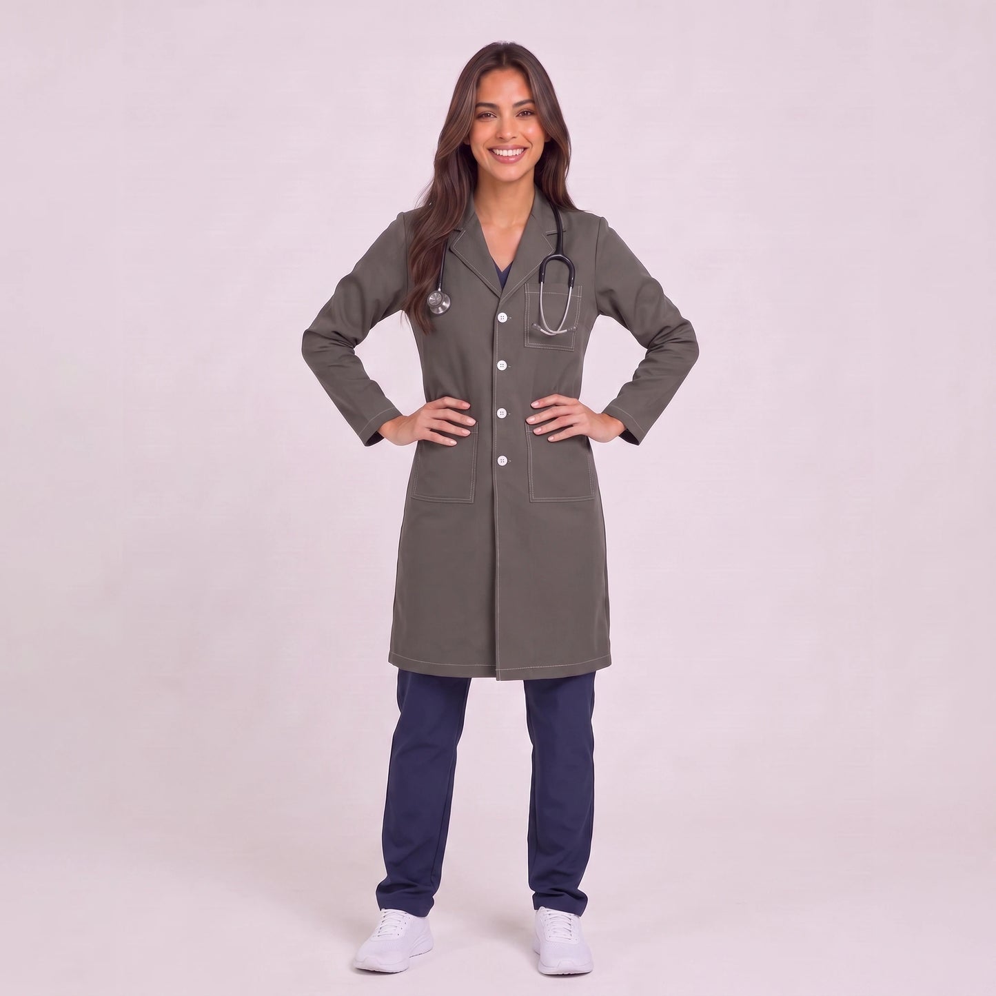 Bata Larga Prepunte Mujer | 3 Pockets