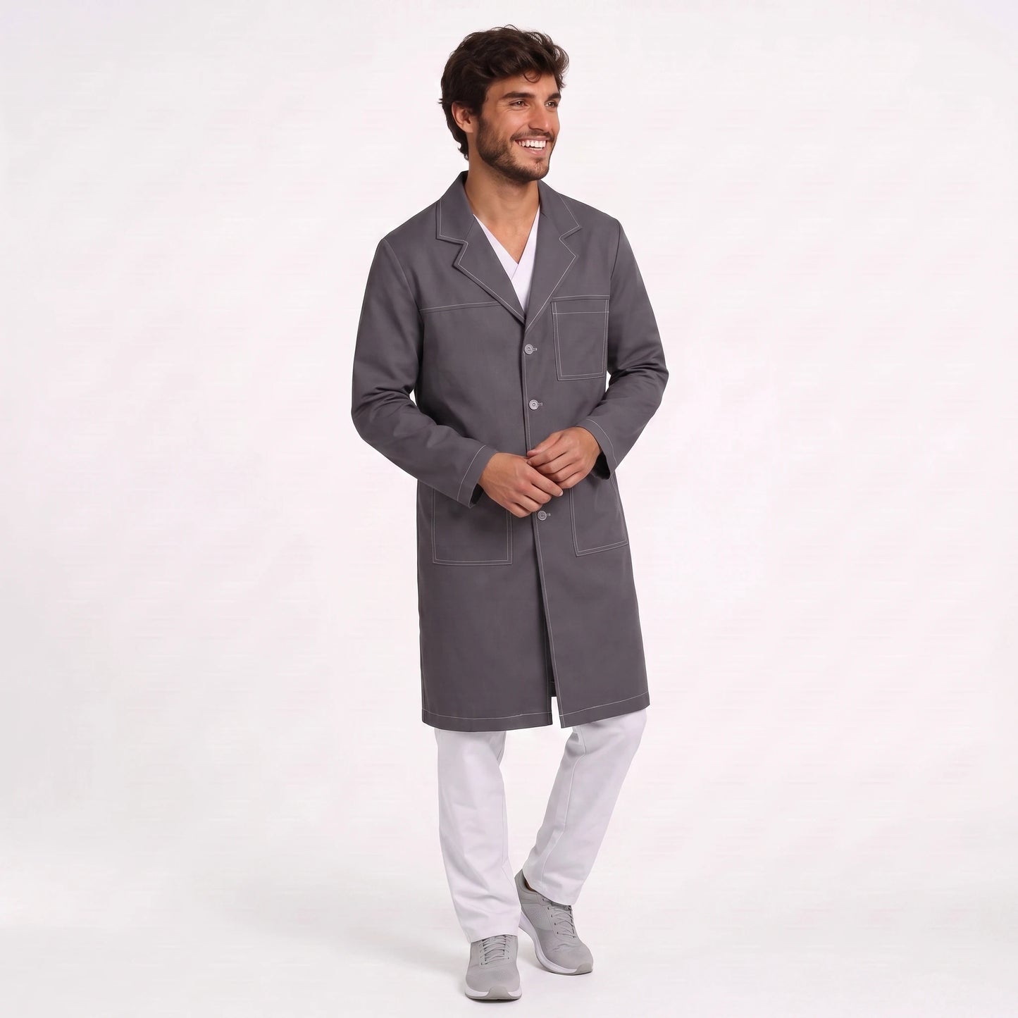 Bata Larga Pespunte Hombre | 3 Pockets