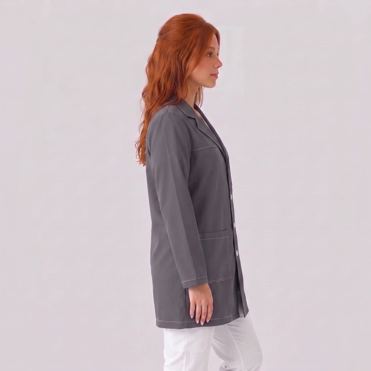Bata Corta Pespunte Mujer | 3 Pockets