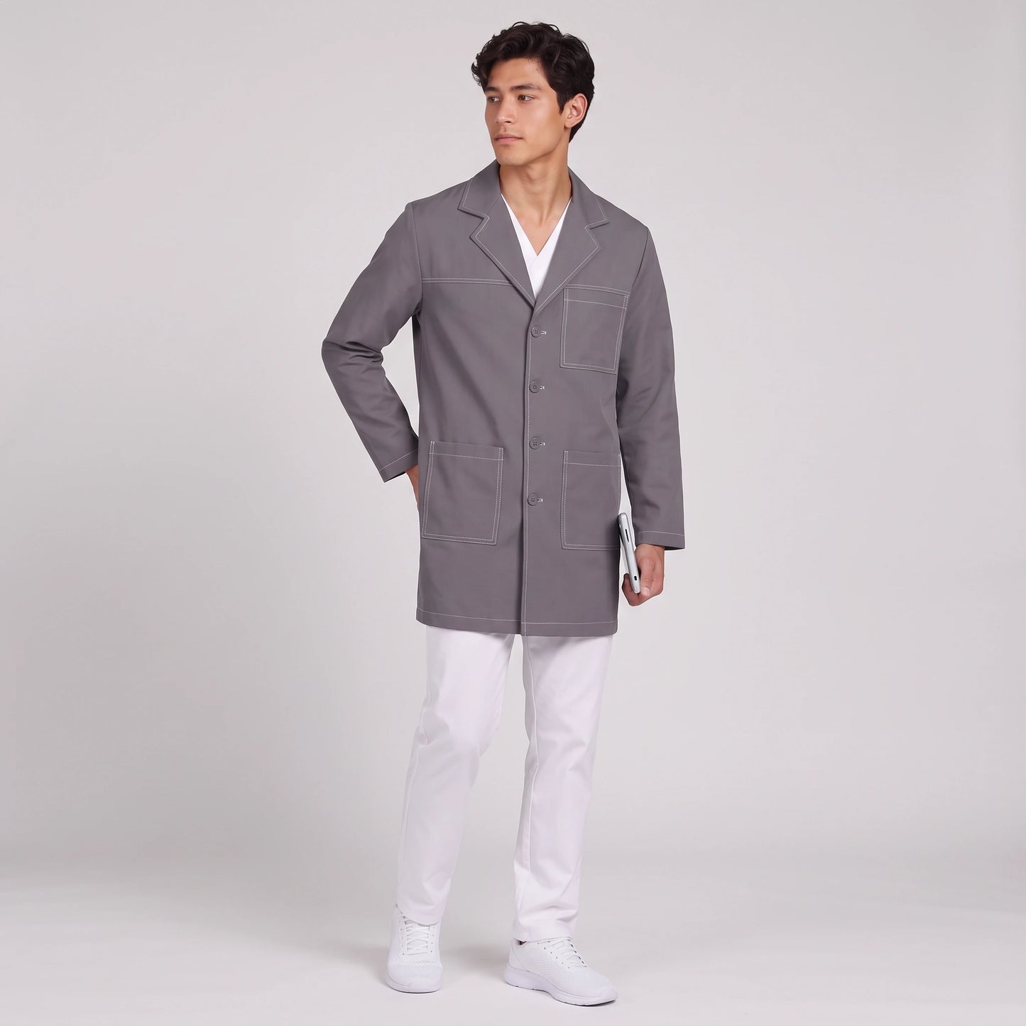 Bata Corta Pespunte Hombre | 3 Pockets