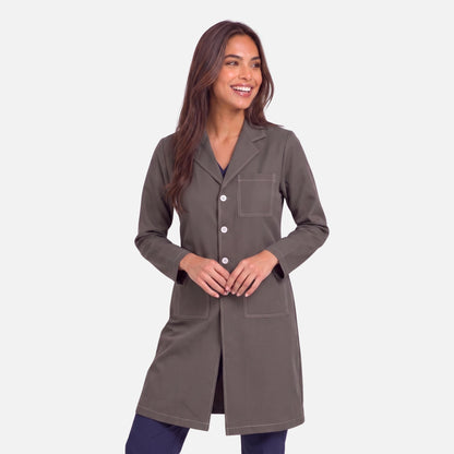 Bata Larga Pespunte Mujer | 3 Pockets