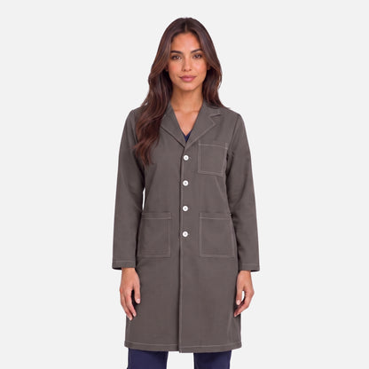 Bata Larga Pespunte Mujer | 3 Pockets