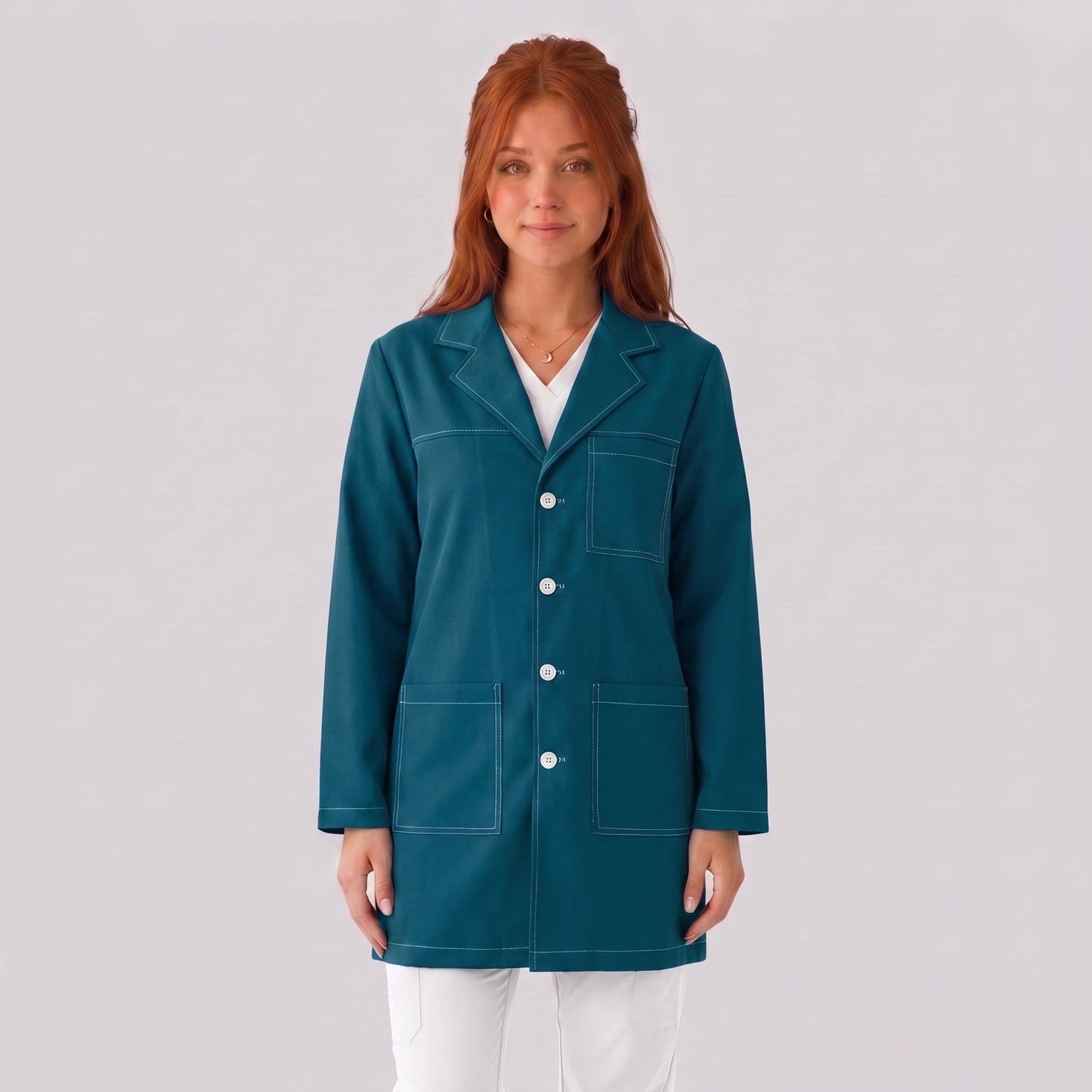 Bata Corta Pespunte Mujer | 3 Pockets
