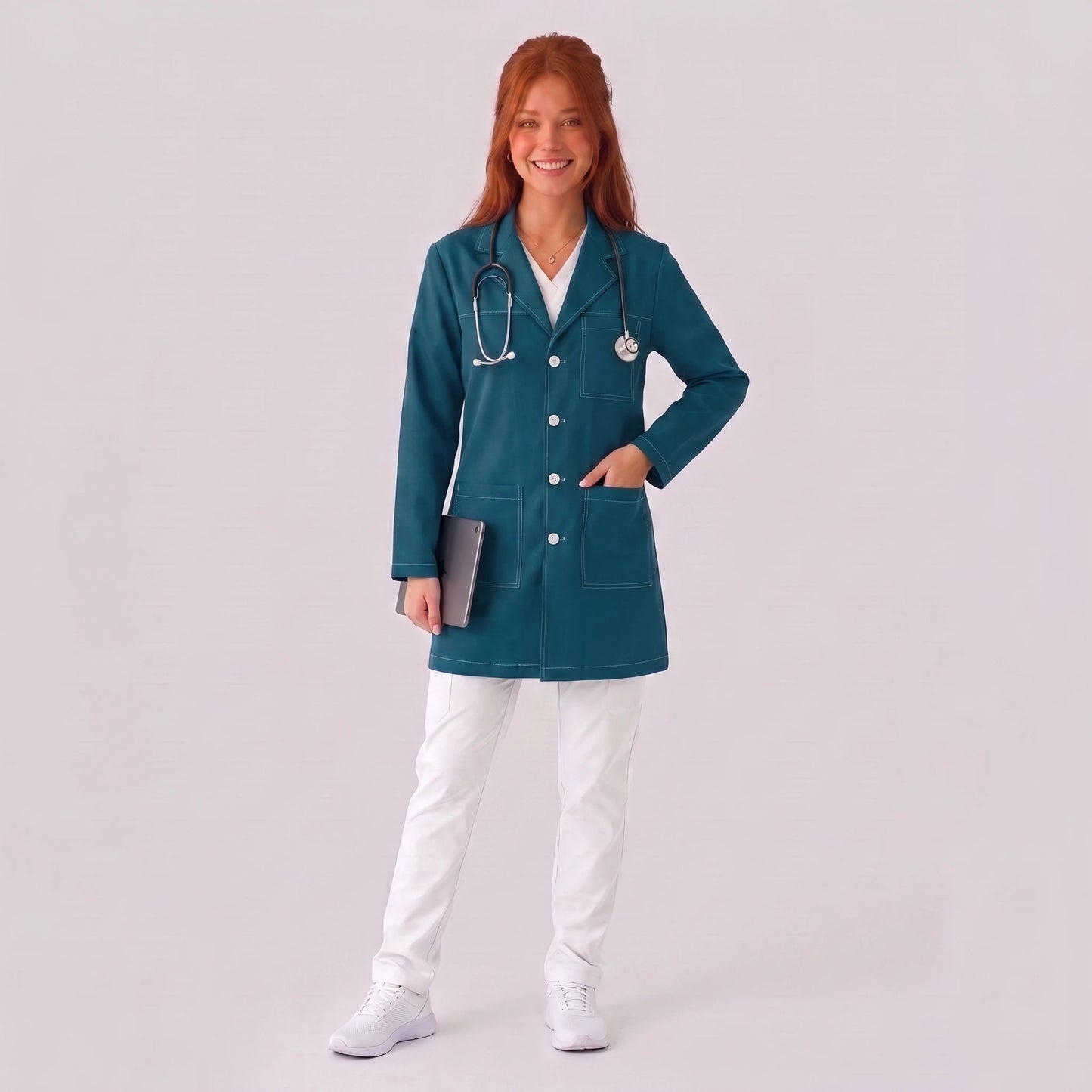 Bata Corta Pespunte Mujer | 3 Pockets