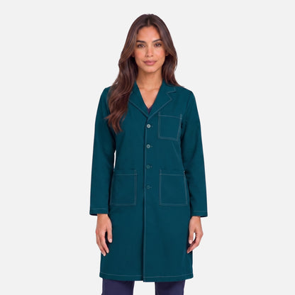 Bata Larga Pespunte Mujer | 3 Pockets