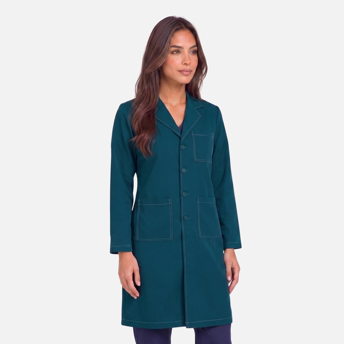 Bata Larga Pespunte Mujer | 3 Pockets