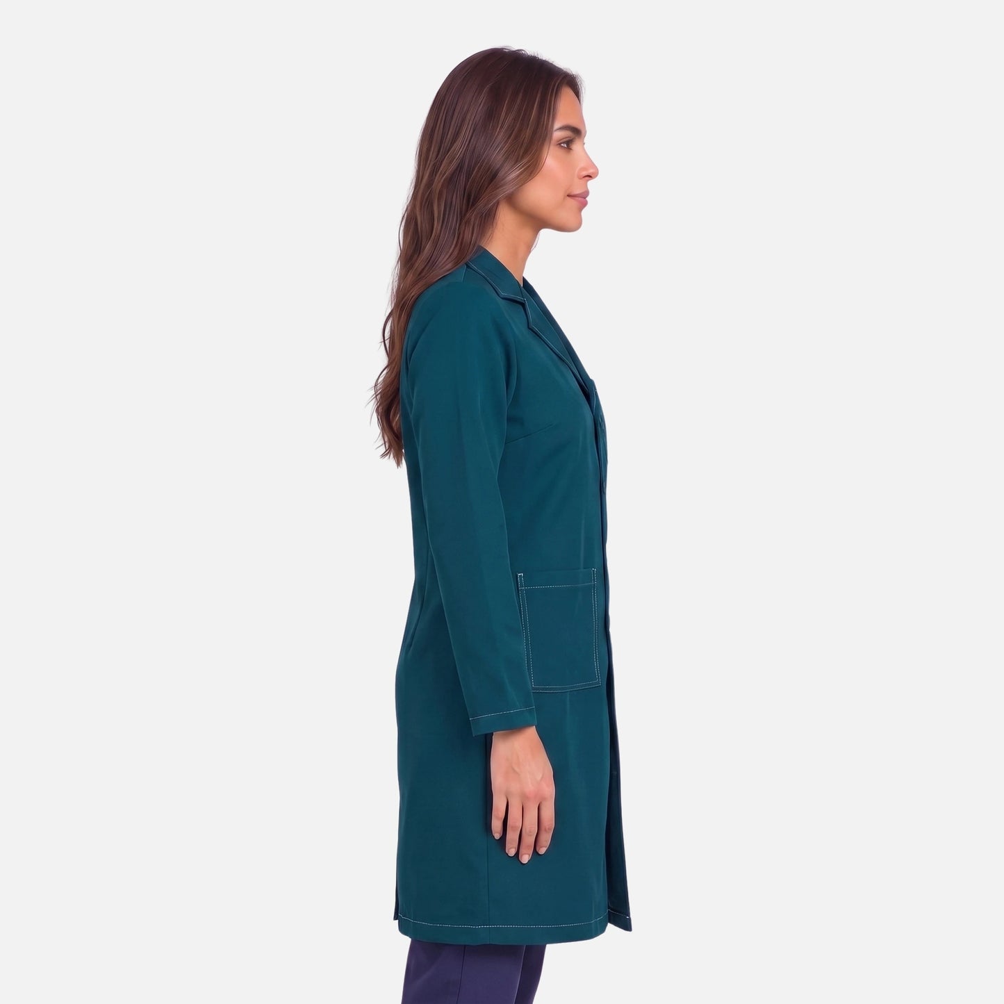 Bata Larga Pespunte Mujer | 3 Pockets