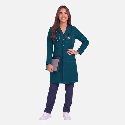 Bata Larga Pespunte Mujer | 3 Pockets