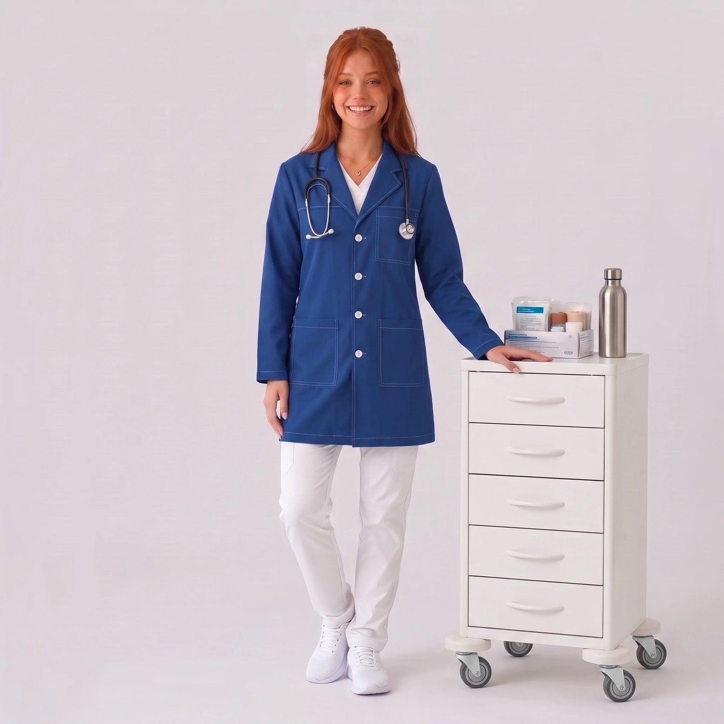 Bata Corta Pespunte Mujer | 3 Pockets