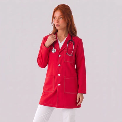 Bata Corta Pespunte Mujer | 3 Pockets
