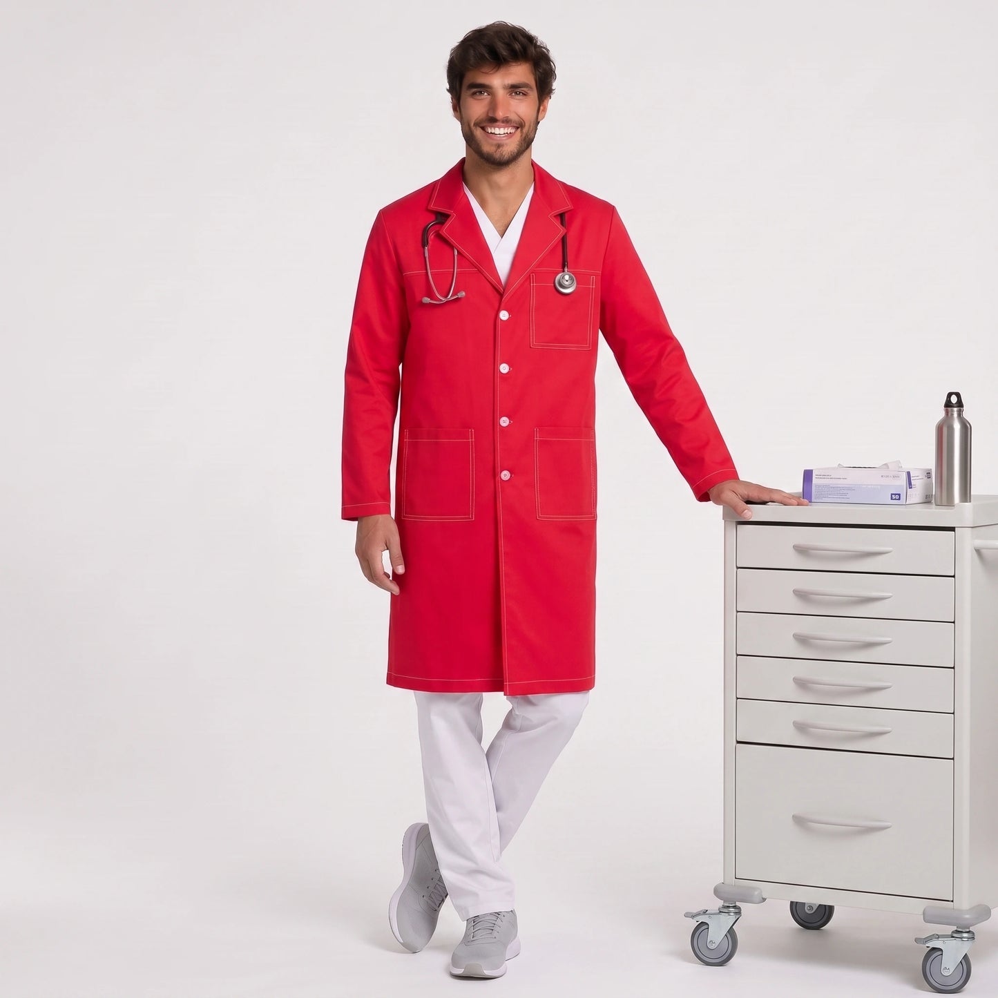 Bata Larga Pespunte Hombre | 3 Pockets