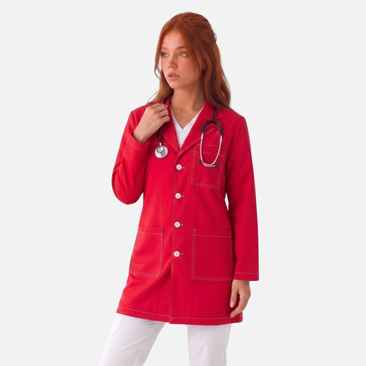 Bata Corta Pespunte Mujer | 3 Pockets