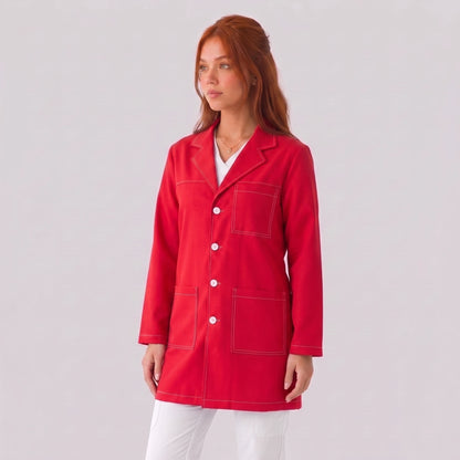 Bata Corta Pespunte Mujer | 3 Pockets