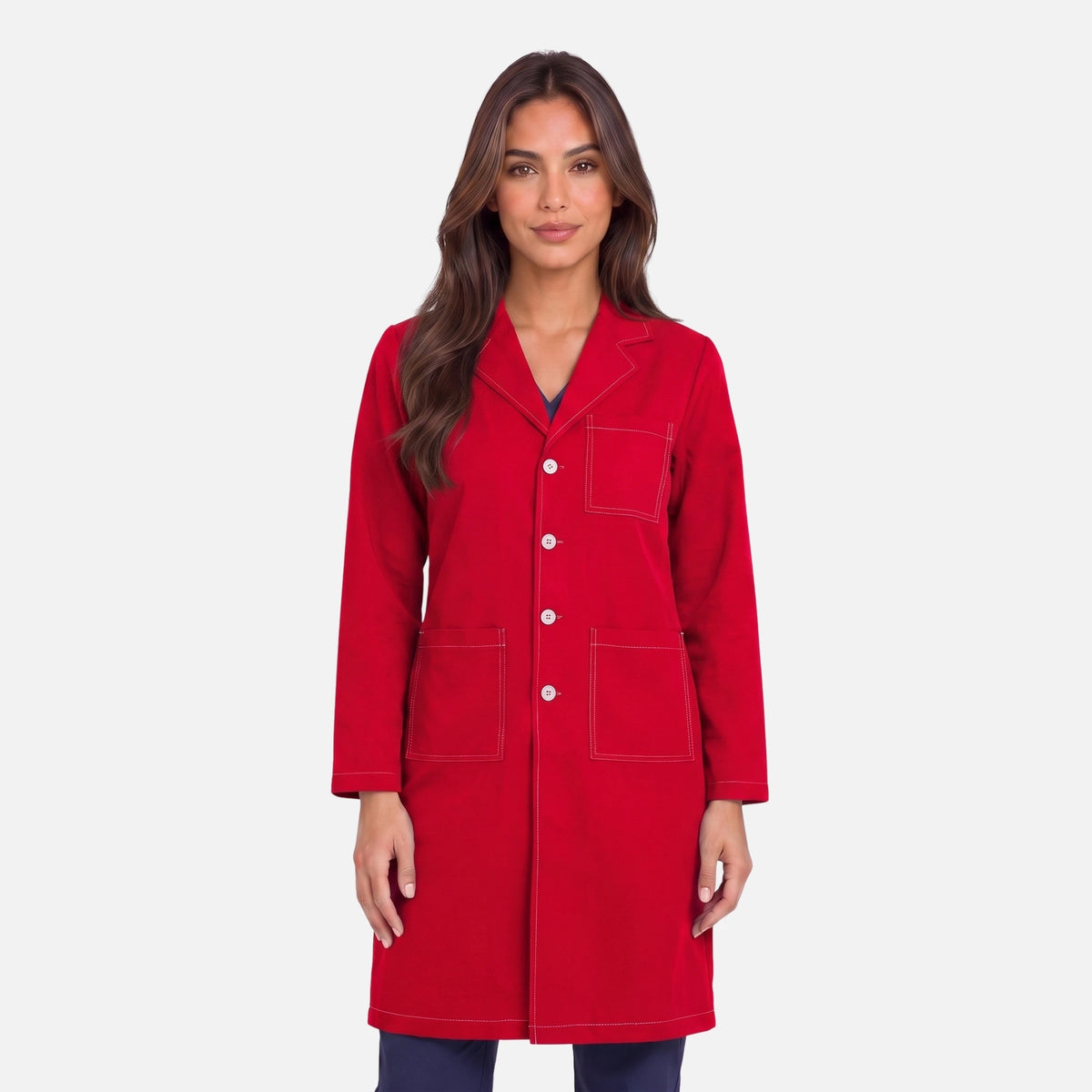 Bata Larga Pespunte Mujer | 3 Pockets