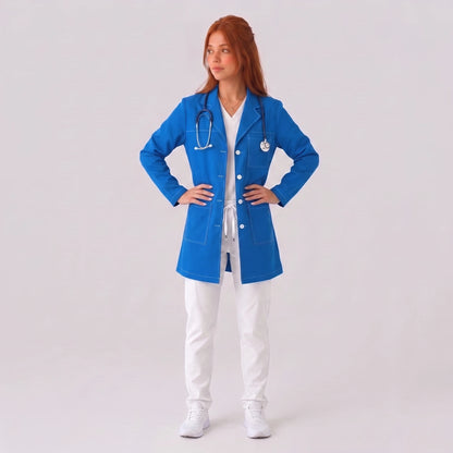 Bata Corta Pespunte Mujer | 3 Pockets