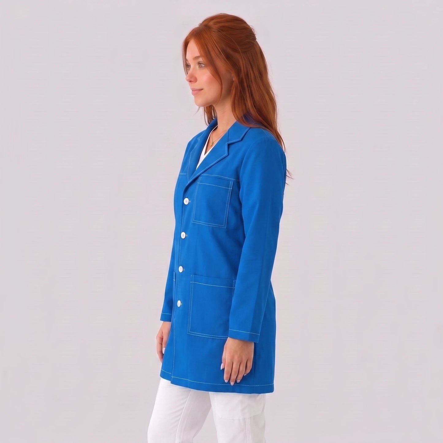 Bata Corta Pespunte Mujer | 3 Pockets