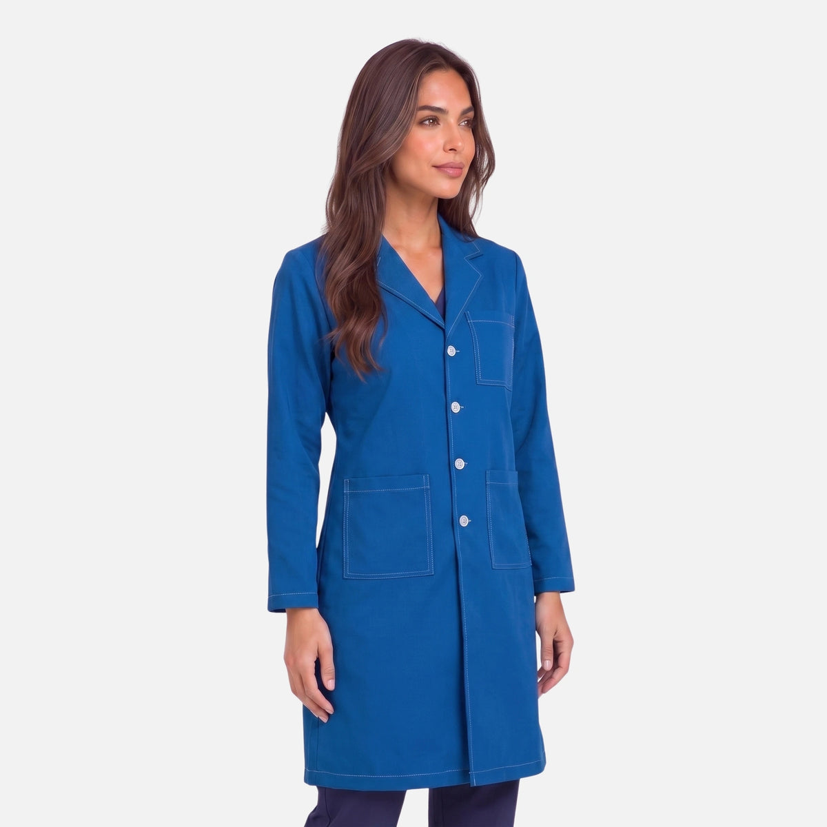 Bata Larga Pespunte Mujer | 3 Pockets